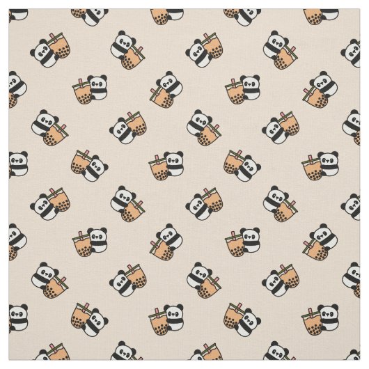 Niedlicher Bubble Tee & Panda Bär Stoff (Muster)