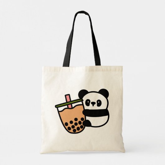 Niedlicher Bubble Tee & Panda Bär Tragetasche (Rückseite)