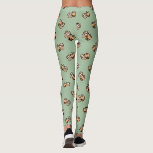 Niedlicher Bubble Tee & Sloth Leggings (Rückseite)