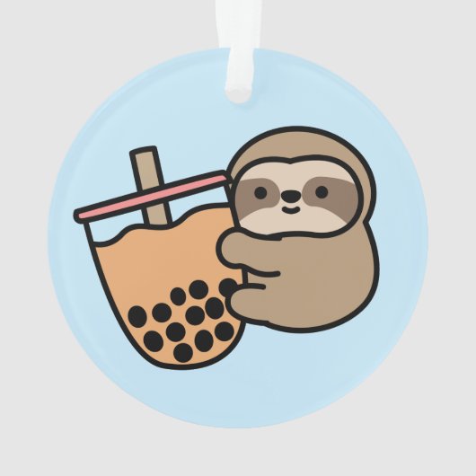 Niedlicher Bubble Tee & Sloth Ornament (Rückseite)