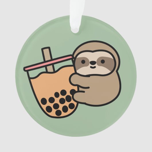 Niedlicher Bubble Tee & Sloth Ornament (Vorderseite)