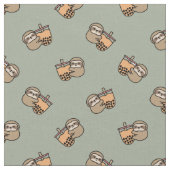 Niedlicher Bubble Tee & Sloth Stoff (Nahaufnahme)