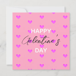 Niedlicher Bubblegum Pink Hearts Happy Galentines  Feiertagskarte