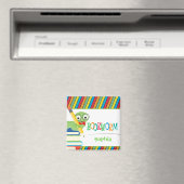 Niedlicher Bücherwurm, der auf den Büchern Magnet (In Situ (Geschirrspüler))