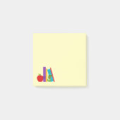 Niedlicher Bücherwurm mit Apfelkinderdesign Post-it Klebezettel (Vorderseite)