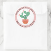 Niedlicher Buchkatze Dieses Buch gehört Runder Aufkleber (Tasche)