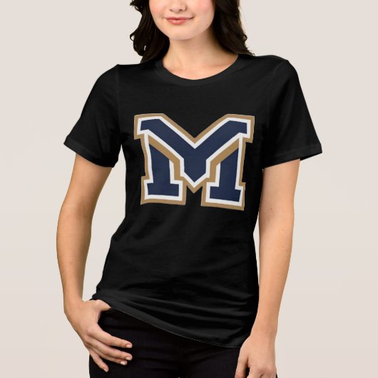 Niedlicher Buchstabe "M" Tri-Blend Shirt (Vorderseite)