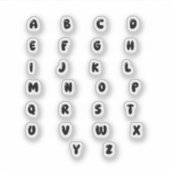 Niedlicher Buchstabenaufkleber | Briefaufkleber Aufkleber (Vorderseite)