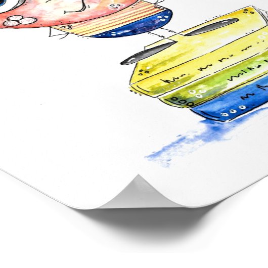 Niedlicher buchstäblicher Nerd Poster (Ecke)