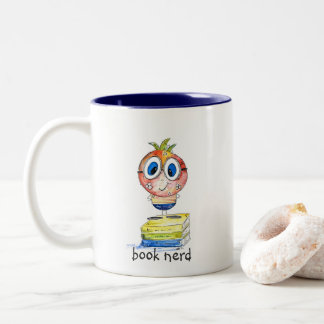 Niedlicher buchstäblicher Nerd Zweifarbige Tasse