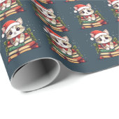 Niedlicher Buchstapel mit Cat Geschenkpapier (Rolleneckpunkt)