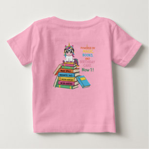 Niedlicher Buchwürmer Unicorn 1. Geburtstag   Magi Baby T-shirt