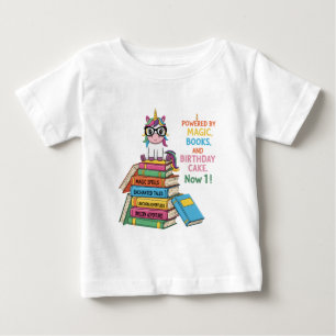 Niedlicher Buchwürmer Unicorn 1. Geburtstag   Magi Baby T-shirt
