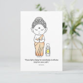 Niedlicher Buddha mit Lampe Dankeskarte (Stehend Vorderseite)