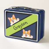 Niedlicher Buddy School Buddy Personalisiert Metall Brotdose (Rückseite)