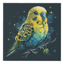 Niedlicher Budgie Bird im Kawaii-Stil Zeichnend | 