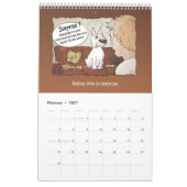 Niedlicher Bull Terrier Cartoon-Kalender Kalender (Feb 2027)