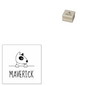 Niedlicher Bull Terrier Dog Individuelle Name Gummistempel (Stempel)