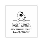 Niedlicher Bull Terrier Dog Peeking oben Adresse Permastempel (Design)