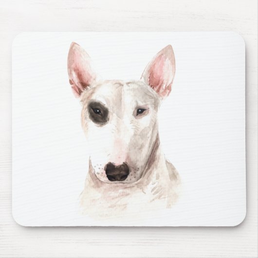 Niedlicher Bull Terrier Welpe Hund Lover Wasserfar Mousepad (Vorne)