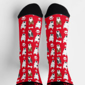 Niedlicher Bull Terrier Welpenmuster Hund Lover Socken (Oben)