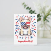 Niedlicher Bulldog, 4. Juli Postkarte (Stehend Vorderseite)