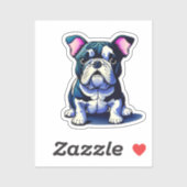 Niedlicher Bulldog Aufkleber (Blatt)