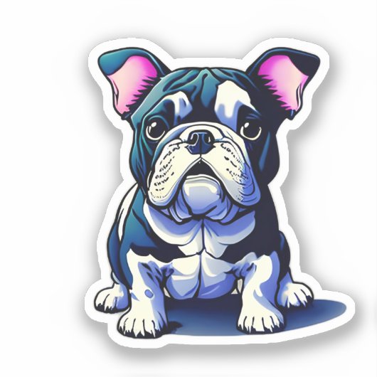 Niedlicher Bulldog Aufkleber (Vorderseite)
