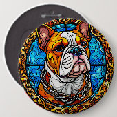 Niedlicher Bulldog Button (Vorne & Hinten)
