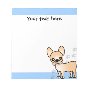 Niedlicher Bulldog-Cartoon Tan Notizblock