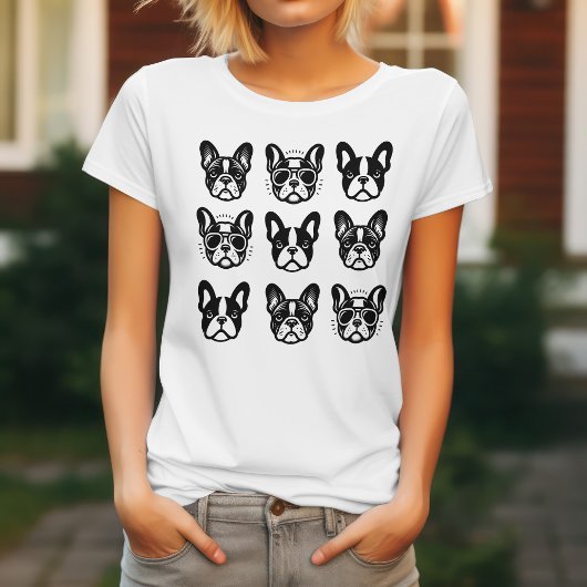 Niedlicher Bulldog Facebook T - Shirt für Hundefre