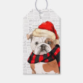 Niedlicher Bulldog Fleas Navidog Weihnachten Geschenkanhänger (Vorderseite)