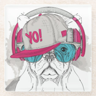 Niedlicher Bulldog Glasuntersetzer