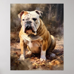 Niedlicher Bulldog Hund Art Print Poster