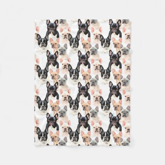 Niedlicher Bulldog-Hund Fleecedecke (Vorderseite)