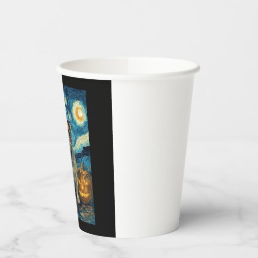 Niedlicher Bulldog-Hund Halloween-Kürbislaterne Pappbecher (Links)