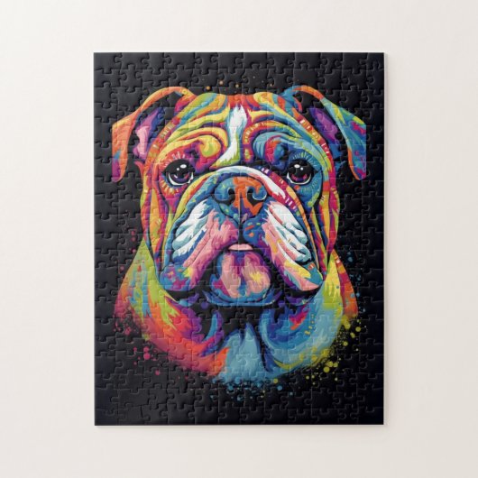 Niedlicher Bulldog-Hund Puzzle (Vertikal)