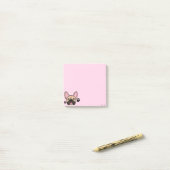 Niedlicher Bulldog Kawaii Light Pink Post-it Klebezettel (Auf Schreibtisch)