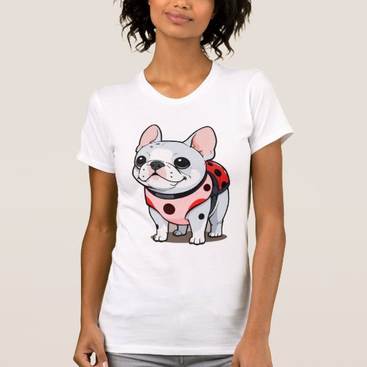 Niedlicher Bulldog Ladybug T-Shirt (Vorderseite)