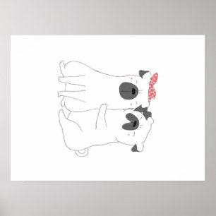 Niedlicher Bulldog   Matching Dog Lover Gift Poster
