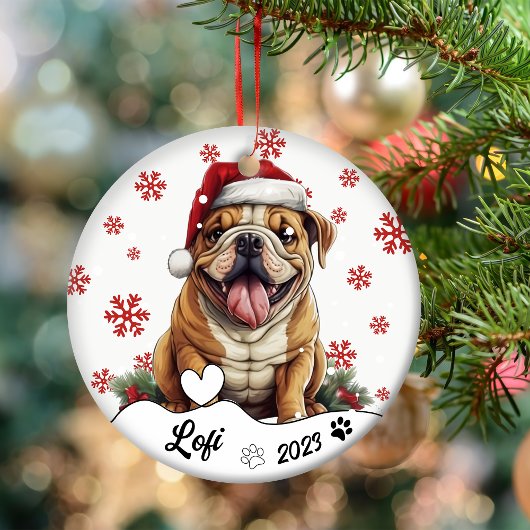 Niedlicher Bulldog-Personalisierte Keramik Ornament