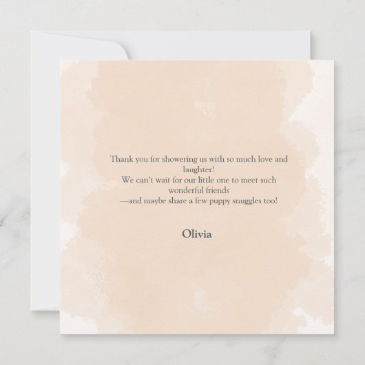 Niedlicher Bulldog Pup Blue Stroller Baby Dusche Dankeskarte (Rückseite)