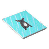 Niedlicher Bulldog Welpe Blue Polka Dots Notizblock (angewinkelt)