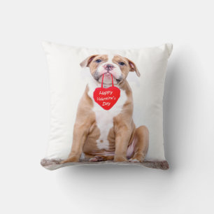 Niedlicher Bulldog Welpe Happy Valentine's Day Pil Kissen