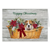 Niedlicher Bulldog Welpe in Basketball Weihnachtsk (Vorderseite (Horizontal))