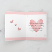 Niedlicher Bulldog Welpe ist mein rosa Valentinsta Karte (Innenseite)