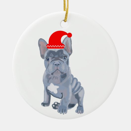Niedlicher Bulldog-Welpe Keramik Ornament (Vorne)