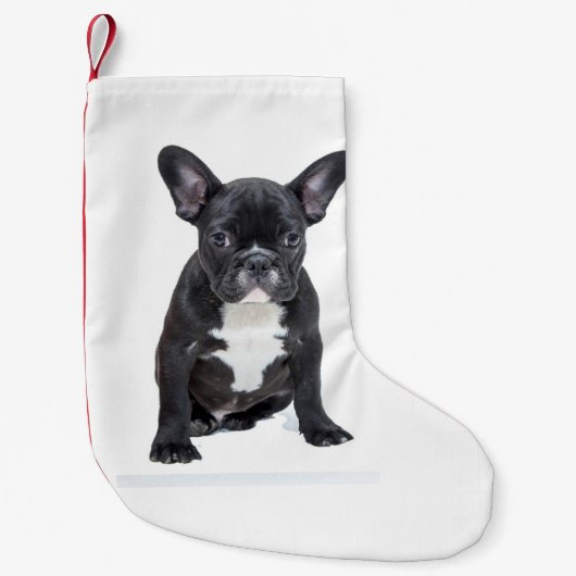 Niedlicher Bulldog-Welpe Kleiner Weihnachtsstrumpf (Vorderseite)