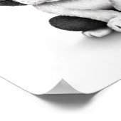 Niedlicher Bulldog Welpe mit Brille, weiß Poster (Ecke)