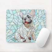 Niedlicher Bulldog Welpe - pastellfarbenes Mosaik Mousepad (Mit Mouse)